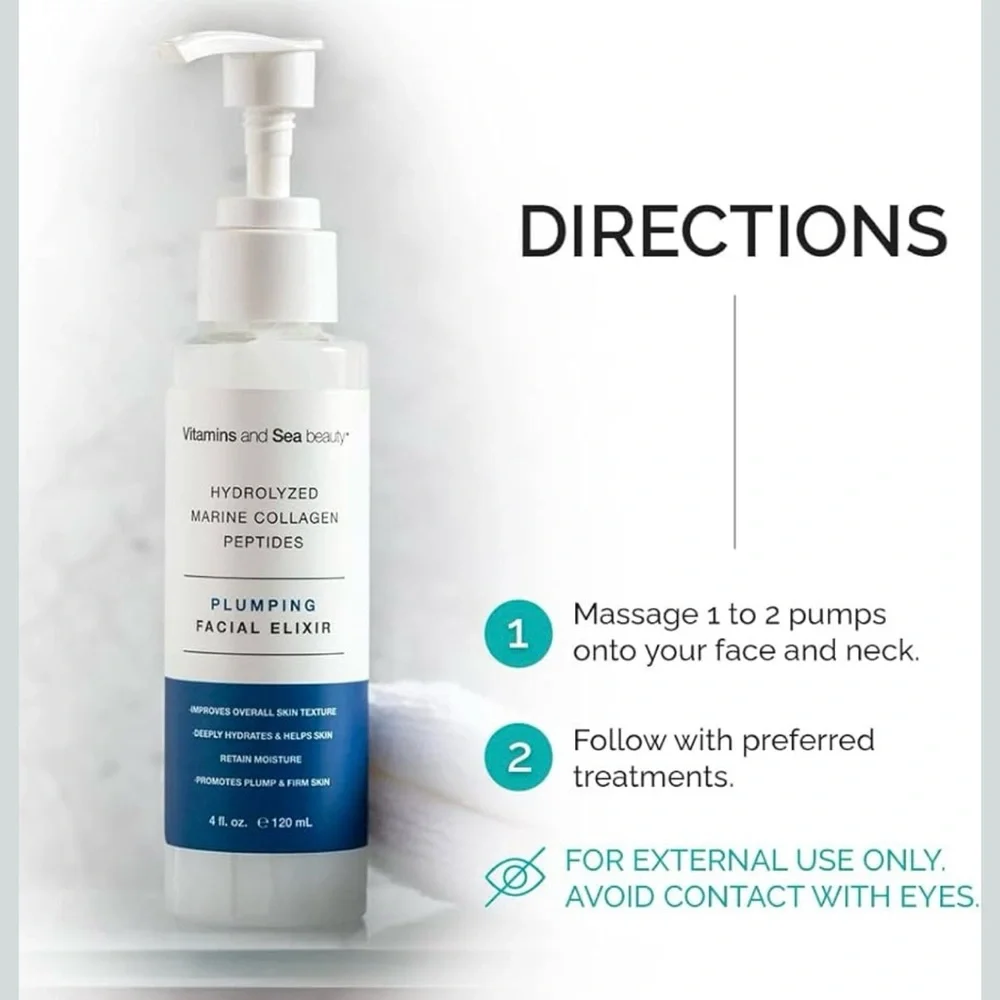🪷 Vitamins & Sea Beauty Plumping Facial Elixir with Collagen & Peptides
